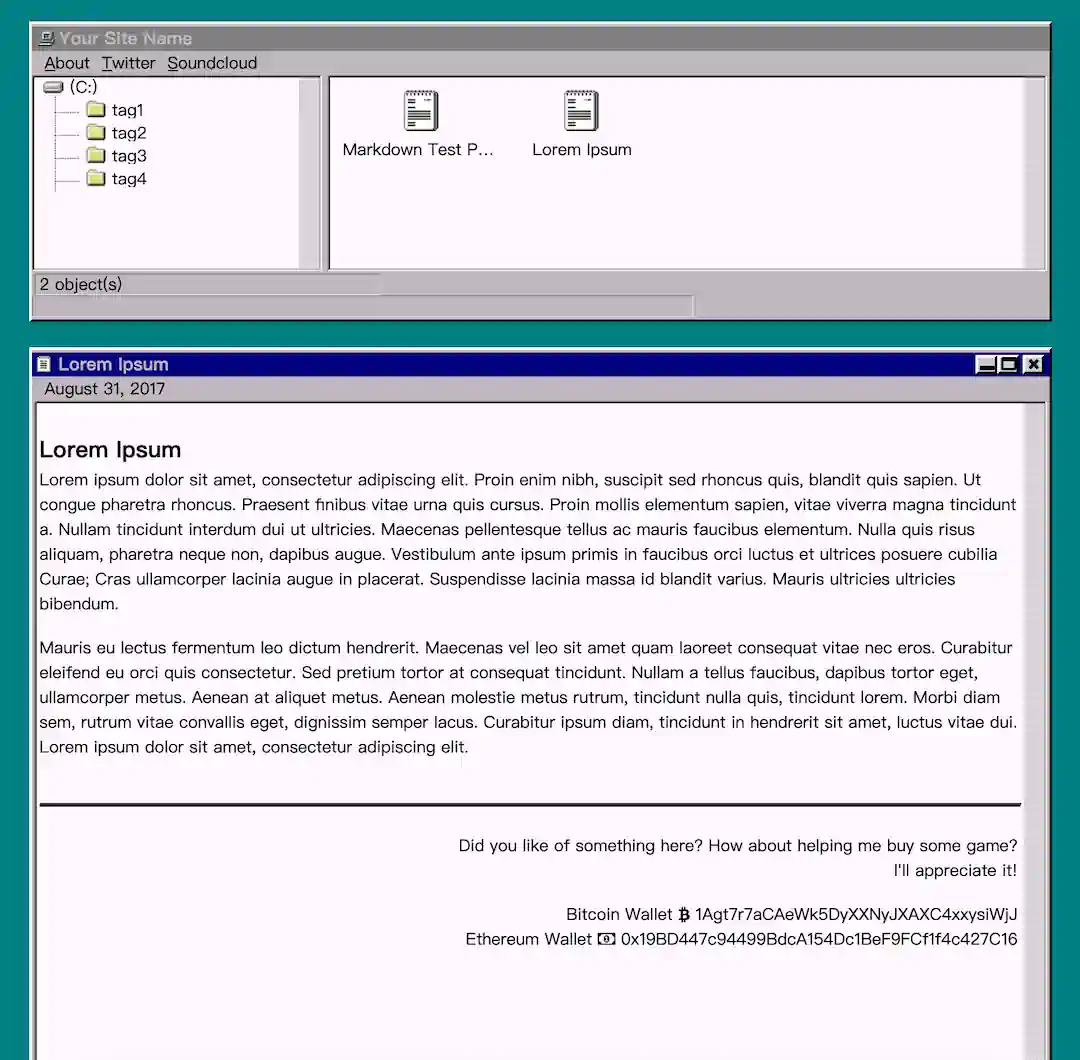 Windows 95 / Win98 Jekyll 主题